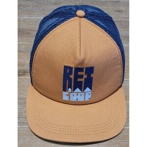 NEW - REI COOP BROWN & NAVY BLUE SNAPBACK HAT Outdoor Hiking Fishing Exploring